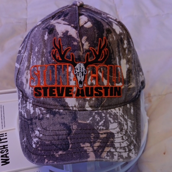 WWE Stone Cold Steve Austin Camouflage Hat - Black and Gray - Picture 2 of 11